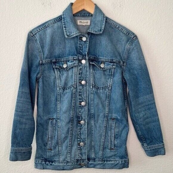 Madewell The Oversized Jean Jacket in Capstone Wash size extra extra small - Picture 2 of 11